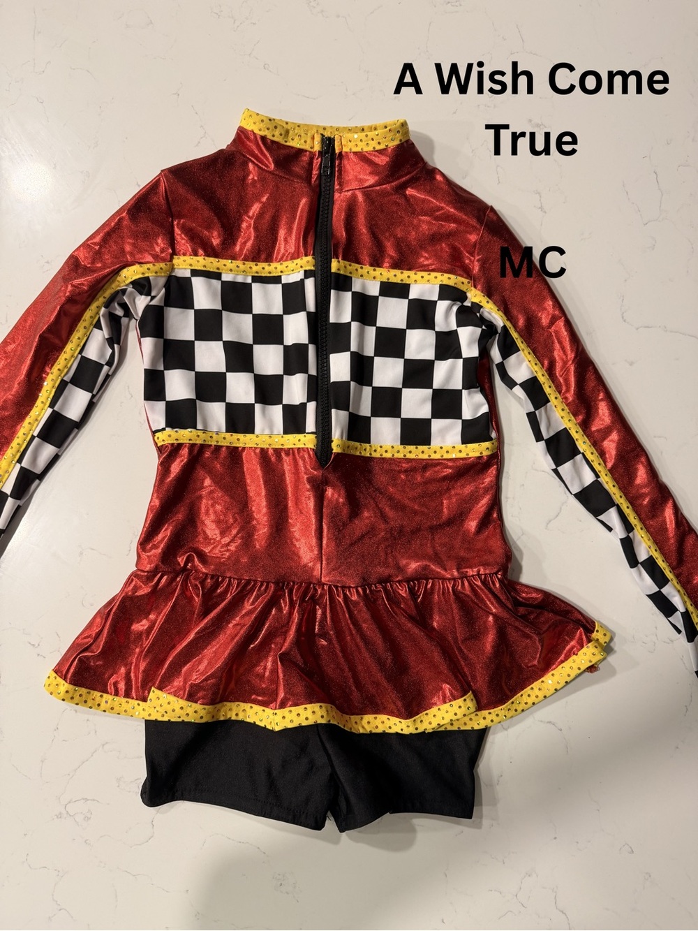 Red Checkered Racing Skater Costume for Kids